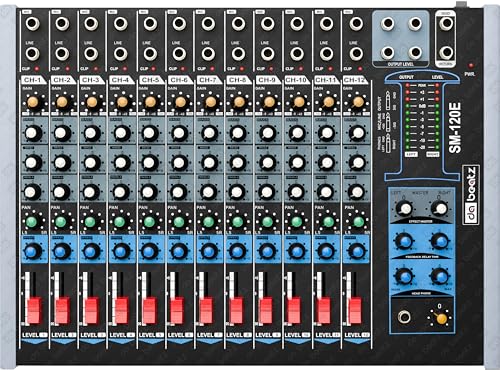 Image of Dabeatz SM120E Professional 12 Channel Audio Mixer, Stereo Echo DJ Sound Mixer for Parties, Stage Effects, Weddings, Karaoke & Studio Recording,Diwali Giving Your Occasion an Impressive Output, SM120E