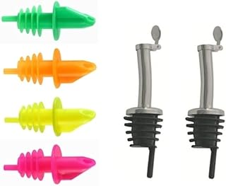 Dzióbek neonowy 4 sztuki + lejek do butelek z klapką, 2 sztuki