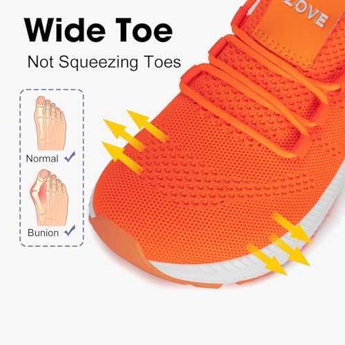 Image of ZOVE Wide Toe Box Shoes Women Extra Wide Width Sneakers Ultra Light Road Running Shoes Non-Slip Tennis Sneakers Breathable Walking Athletic
