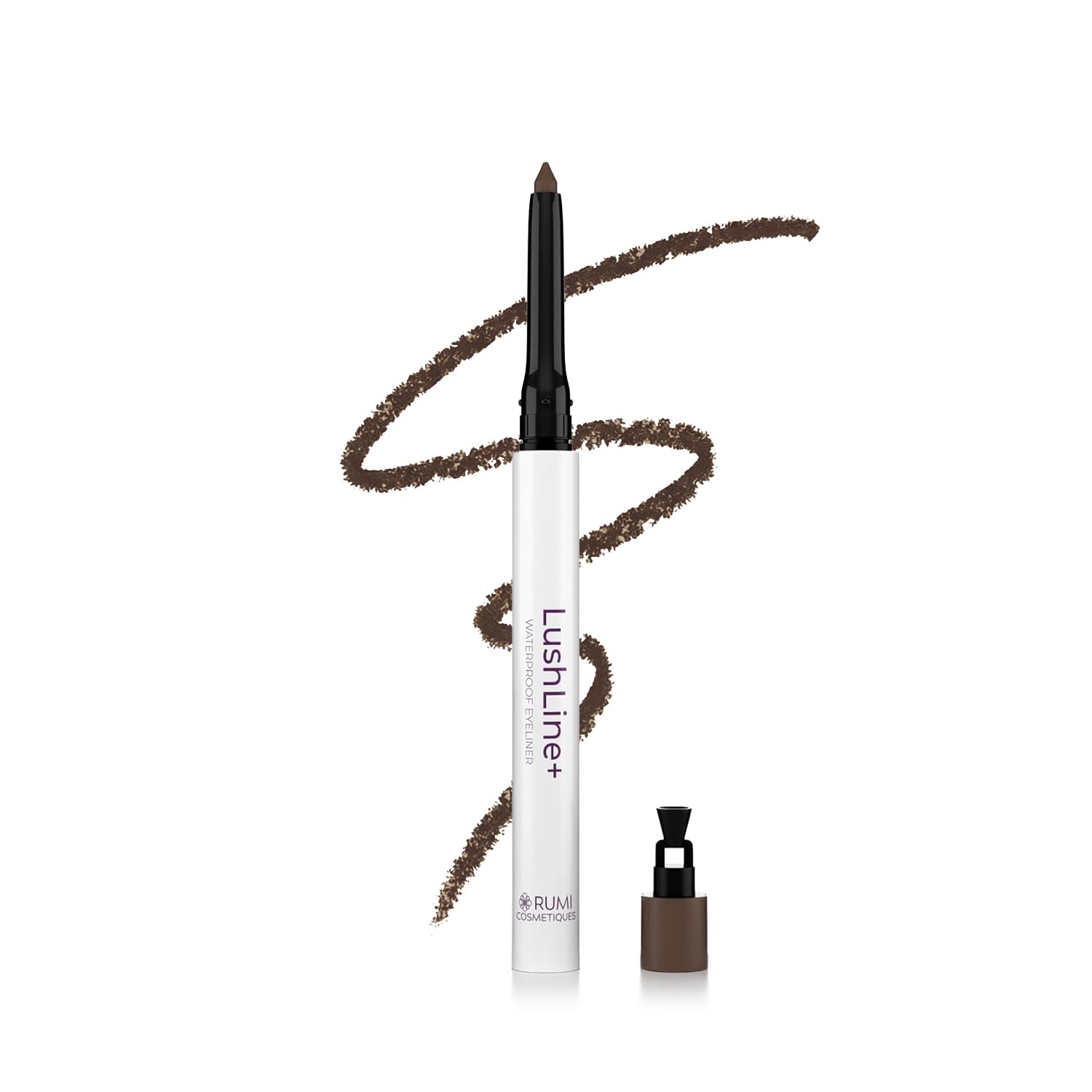 Rumi Cosmetiques LushLine+ Waterproof Eyeliner Pencil For Mature Women - Smudge Proof, Long-Lasting, Non Toxic, Soft Glide - Safe For Sensitive Eyes (