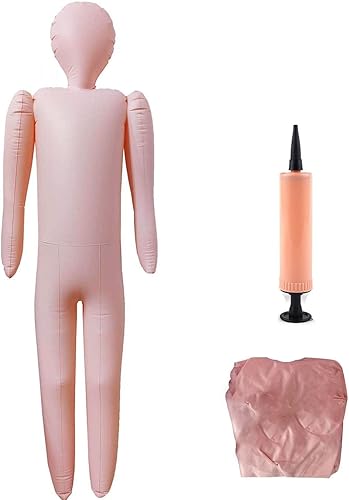 Maniquí corporal inflable de tamaño real de 60", muñecas inflables corporales de tamaño completo, decoraciones de bricolaje de Halloween, accesorios