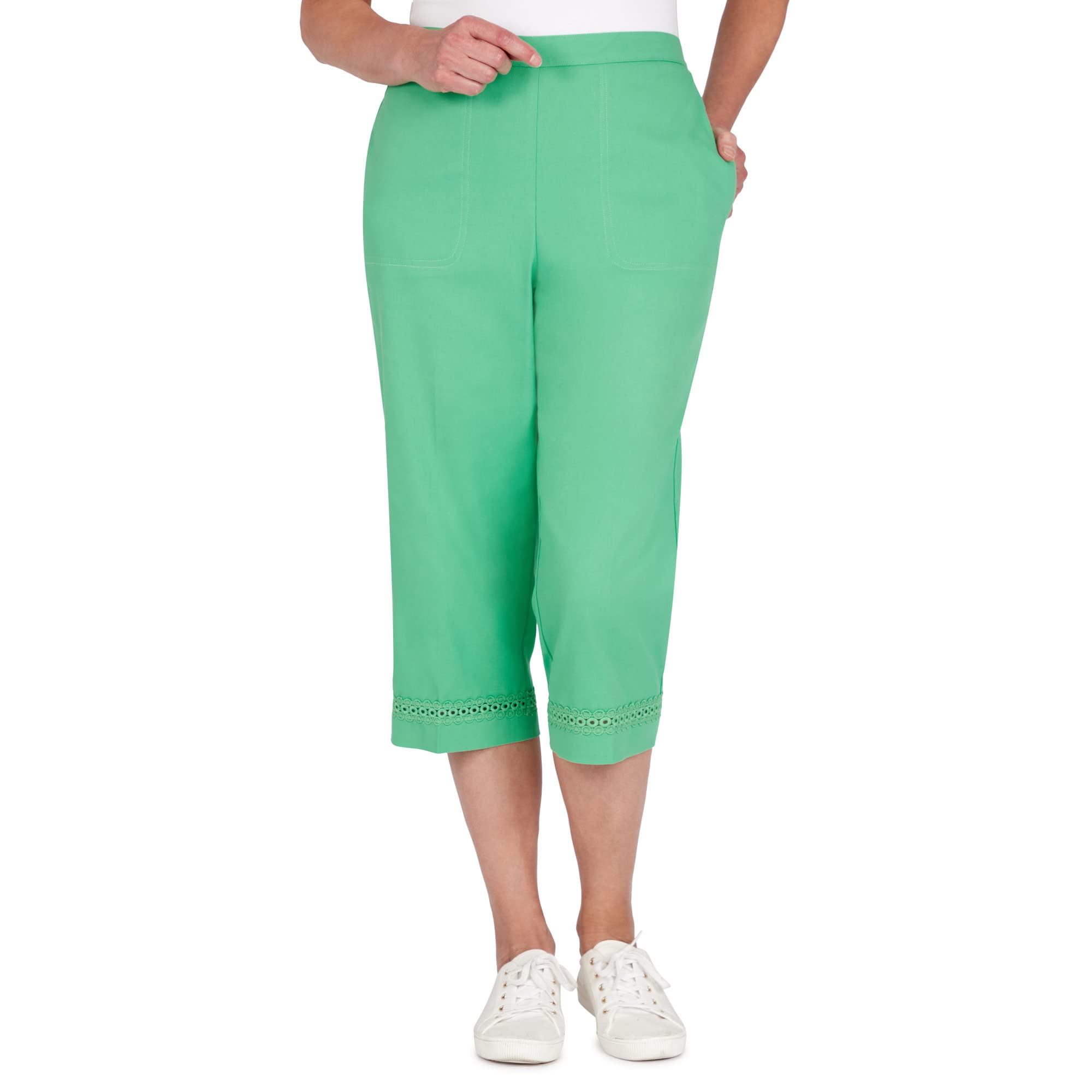 Alfred Dunner Womens Twill Regular Fit Capri