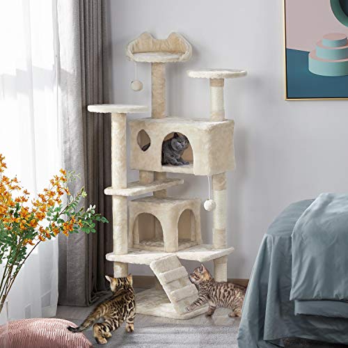Yaheetech 54in Cat Tree Tower Condo Furniture Scratch Post for Kittens Pet House Play - Image 3