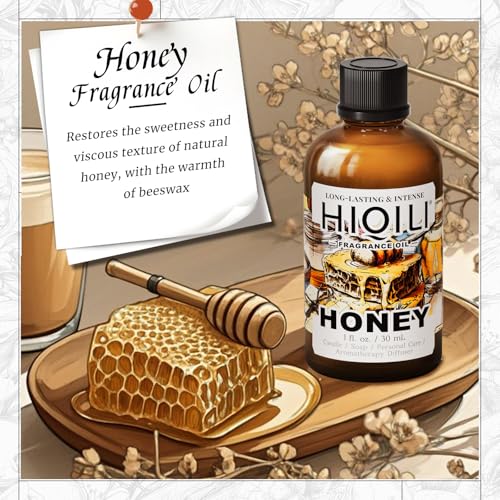 Image of HIQILI Honey Fragrance Oil for Making Candle, Soap, Perfume, Warm Scents for Essential Oil Diffusers, Great for Home, Laundry - 1 Fl Oz