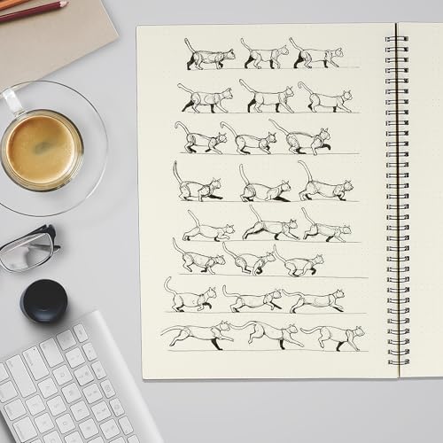Carnet de notes A4 reliure spirale avec couverture kraft rigide pour dessin - 7