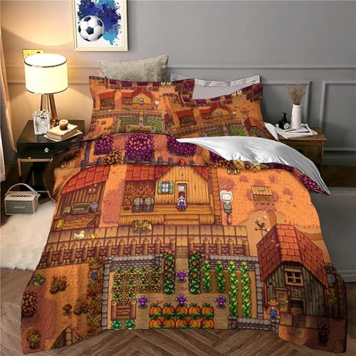 Parure de lit microfibre 3D housse de couette fermeture éclair résistante PixelVillage 140x200 - 6