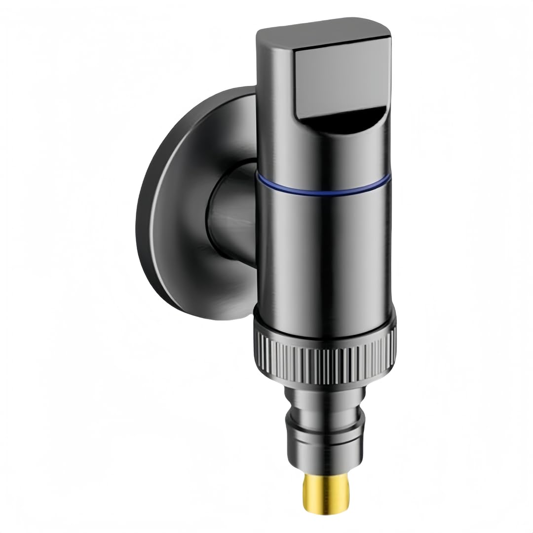 Robinet d'angle en laiton gris G1/2 pour machine à laver et WC