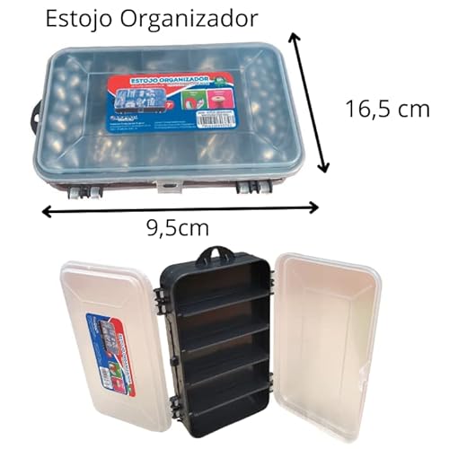 Maleta de Pesca Boias Anzois Chumbo Isca Guizo Girador Snap