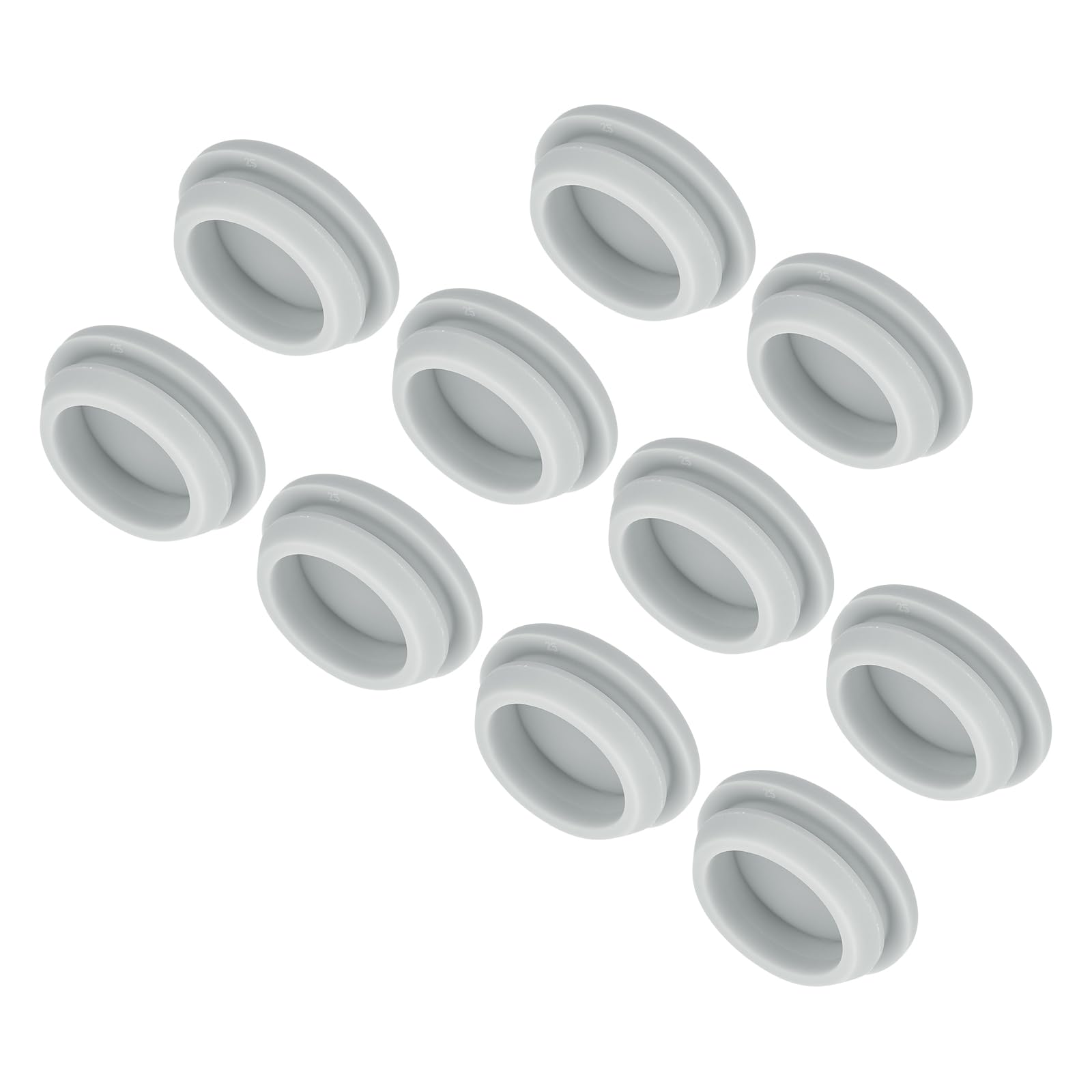 MECCANIXITY 10pcs Silicone Snap in Locking Hole Plugs,25mm/1 Inch Mounting Diameter Narrow Groove Width 2mm Panel Seal Cover Round for Kitchen Bulkheads Waterproof Sealing Plugs Grey