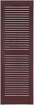 Premier Louver Exterior Decorative Shutter, 15" x 51", Burgundy