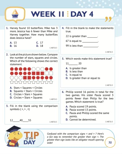 1st Grade Common Core Math: Daily Practice Workbook | 1000+ Practice Questions and Video Explanations | Argo Brothers (Next Generation Learning Standards Aligned (NGSS)) - Image 7
