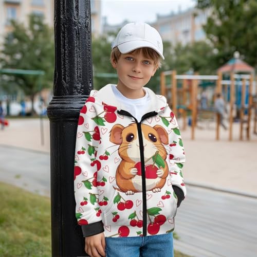 Kids Zip Up Hoodies Long Sleeve Casual Elastic Sweatshirt Fleece Warm Fall Winter Jacket Soft Loose Comfort Tops3