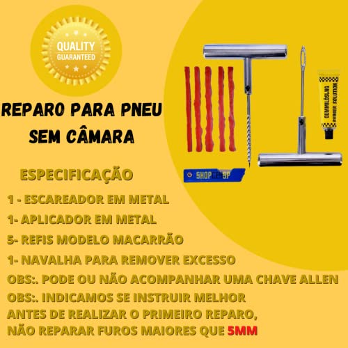 Kit Universal De Reparo De Pneu Em Metal Para Carros, Caminhões, Motocicletas 5 Remendos Frios