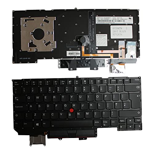 Clavier PC de remplacement Lenovo 01ER623 Power4Laptops rétroéclairé noir disposition UK