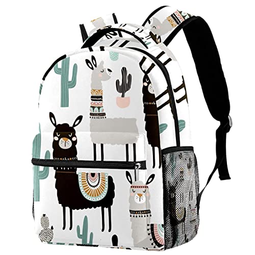 Mochila alpaca y cactus para universidad y excursiones al aire libre