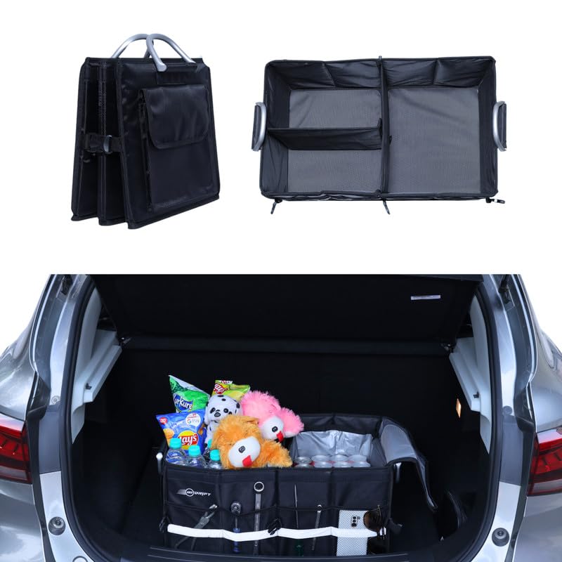 Image of Neodrift Trunk Master Pro Without Cooler Bag - Multi-Compartment Car Organizer, Durable & Portable Polyester, Anti-Skid For Sedan, Suv, Minivan - Ideal For Cargo, Gifts, Toys, Automobiles, Black