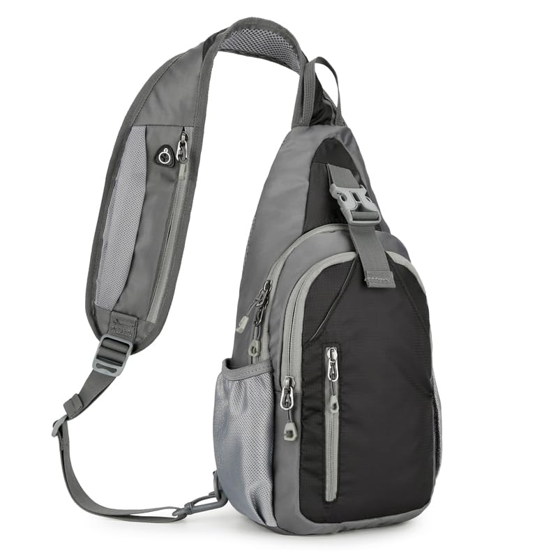 levayhill Small Crossbody Sling Backpack,Hiking Daypack Men Women, Black
