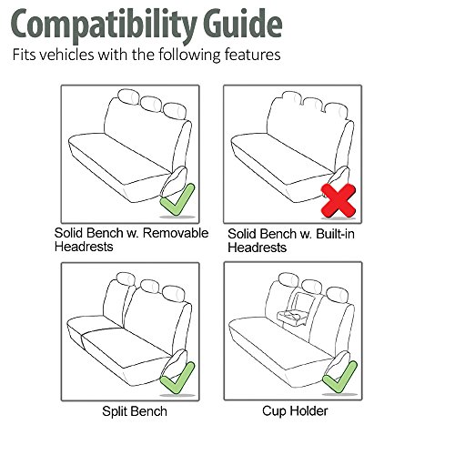 Fh Group Automotive Seat Cover Universal Fit Rear Seat Cover Sports Solid Black Seat Cover For Back Seat Split Bench Car Seat Protector For Dogs And Kids, Car Interior Accessories For Suv Sedan Van #TOP3