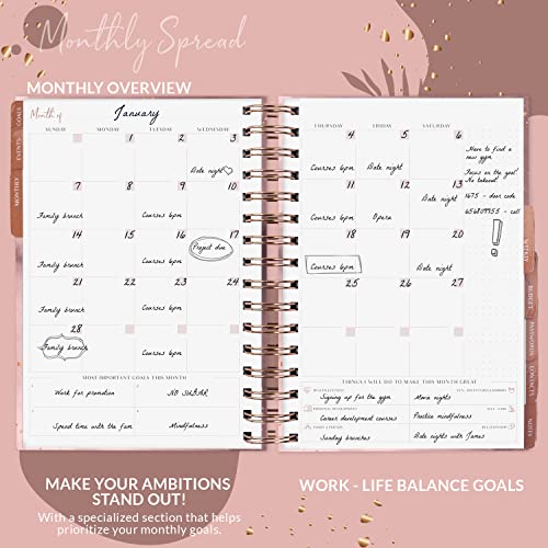 Image of PLANBERRY Hourly Schedule Planner Premium - Undated Weekly Organizer with Time Slots & Monthly Budget - Time Management, Goal Setting, To-Do List & Habit Tracker -6.9″x8.5″(Rose Gold)