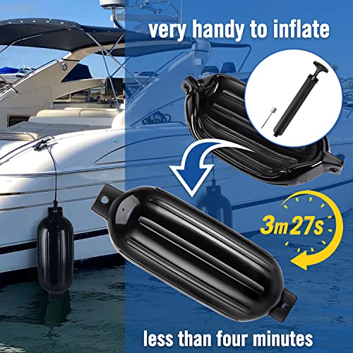 Image of Affordura Boat Fender 4 Pack Boat Bumpers Fenders with 4 Ropes