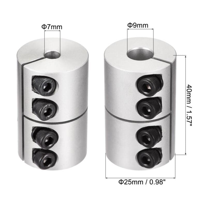 Tool parts Motor Shaft 7mm To 9mm Joint Helical Beam Coupler Coupling 25x40mm