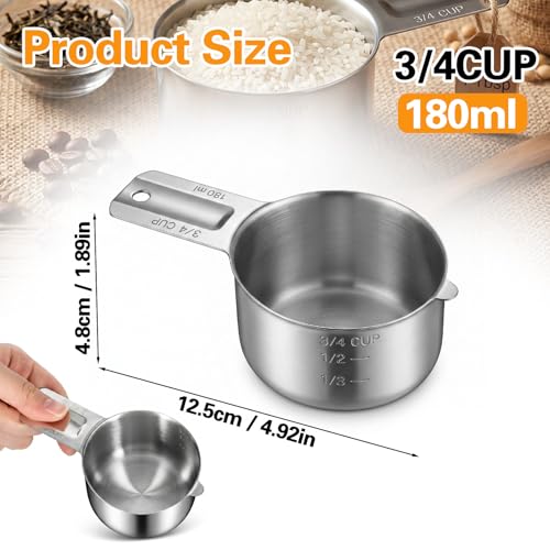 Vaso medidor 3/4 taza acero inoxidable 180 ml miniatura 2