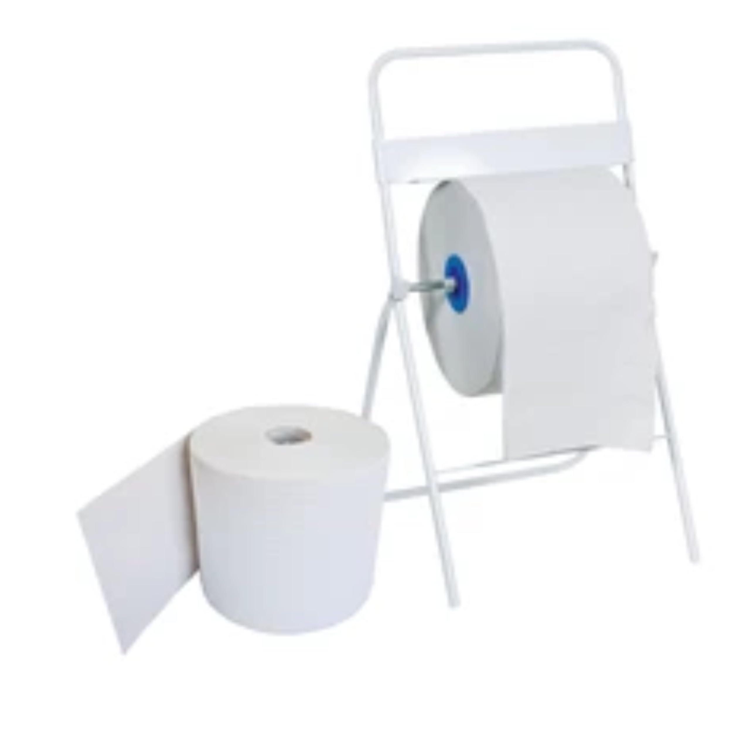 DSTOCK60 - Lot de 2 bobines industrielles 1000 formats - 2 plis pure ouate - Bobine essuyage pour ateliers, rouleau de papier essuie main grande capacité