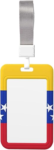 Miniatura 2 de Portatarjetas de identificación deslizante con bandera de Venezuela transparente de plástico vertical para tarjetas de trabajo, protector de