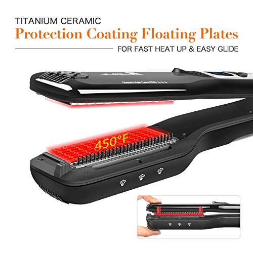 Plancha de Pelo a Vapor con Cepillo Nano Titanio y LCD miniatura 4