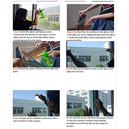 Hohofilm SF-02-90CM500CM 35.4In By 16Feet Transparent Safety Window Film Tinted 2Mil Shatterproof Window Tint Anti Uv Sun Blocking thumb #6