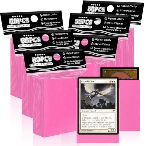 Buste rosa per carte MTG, 300 pezzi, per carte collezionabili, carte sportive, carte da baseball, TCG, Yugioh Magic (66 x 91 mm), robuste e piacevoli mischiate Buste rosa per carte MTG, 300 pezzi, per carte collezionabili, carte sportive, carte da baseball, TCG, Yugioh Magic (66 x 91 mm), robuste e piacevoli mischiate