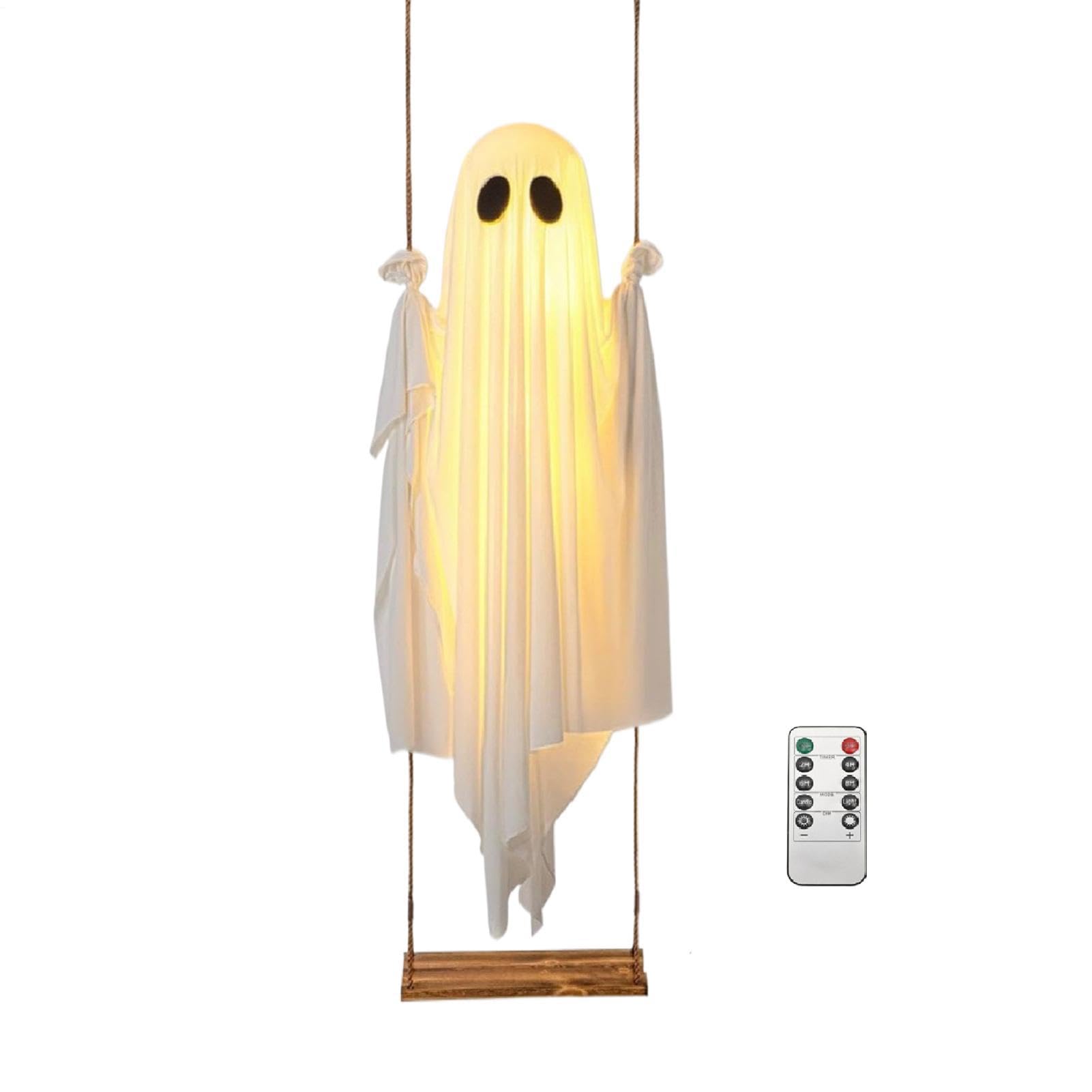 Ghost Outdoor Decor z zdalnie oświetloną huśtawką straszny wodoodporny ornament
