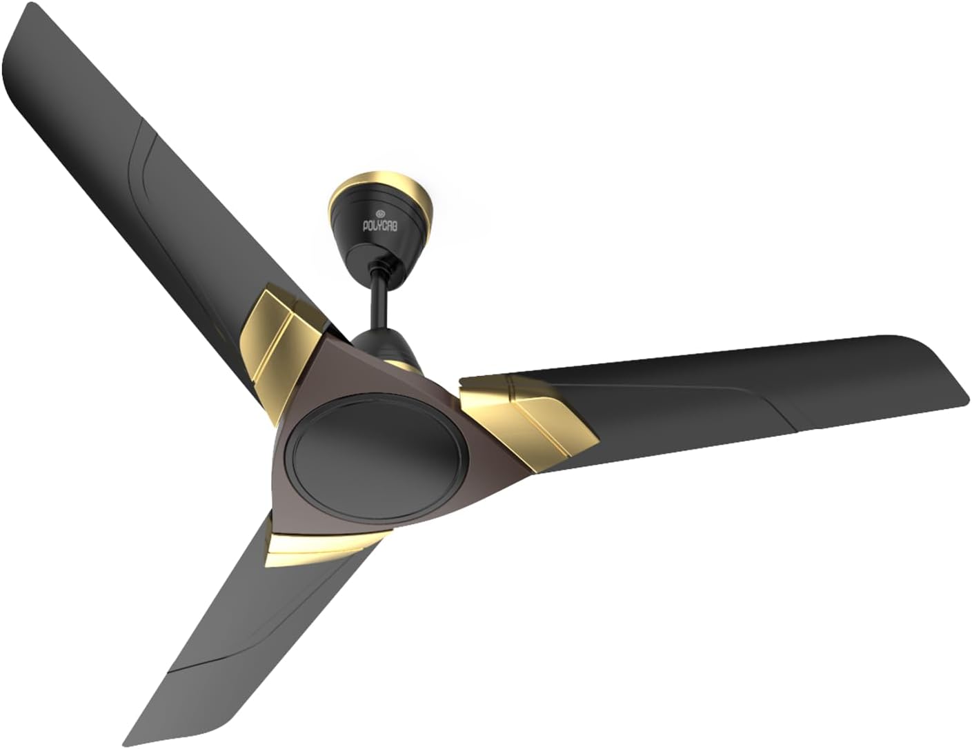 Aereo Plus Star Rated, 1200mm Ceiling Fan For Home | High Speed & Air Delivery | Saves Up To 33% Electricity, 100% Copper, Rust-Proof Blades, 52 Watt【Matt Black Choclate Gold】