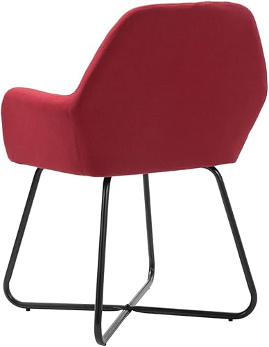 Miniatura 5 de vidaXL Sillas de comedor modernas con reposabrazos, juego de 2, tela color rojo vino, diseño ergonómico, fáciles de montar, estables y duraderas