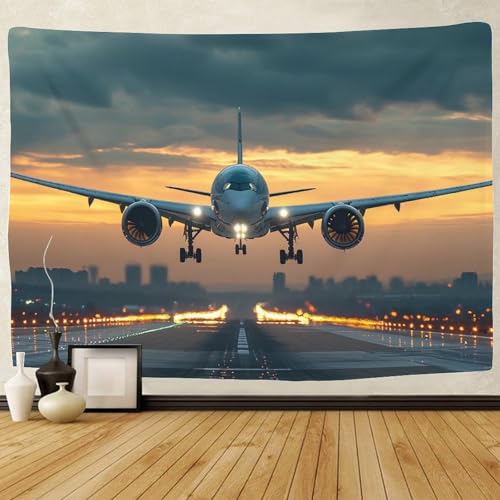 Avion de passagers 3D tapisserie de qualité supérieure 180x230