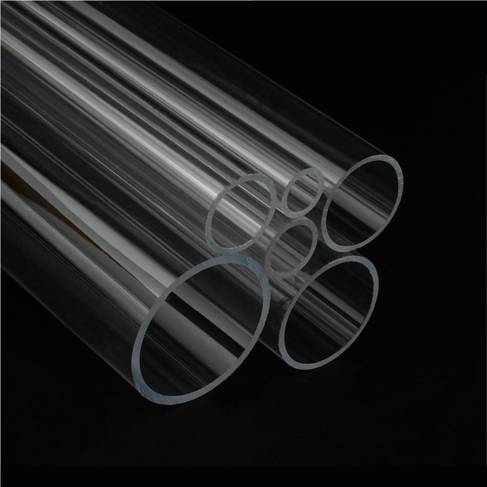 2 tubos acrílicos for suministro de agua acuario | Tubos redondos rígidos transparentes, tubo transparente engrosado for pecera, lámpara, pantalla(75MM*50CM)