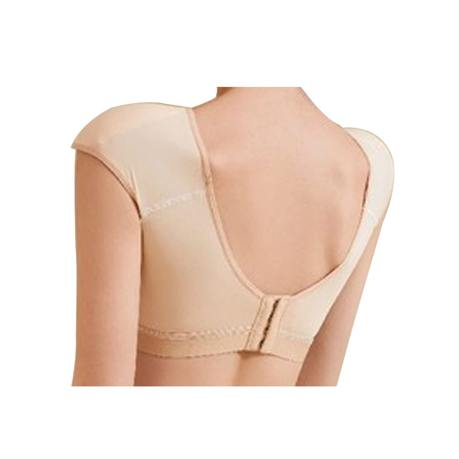 Donne Signore 2 in 1 Tee con spallina incorporata per migliorare le spalle scivolose, strette e collassate(M,Beige)