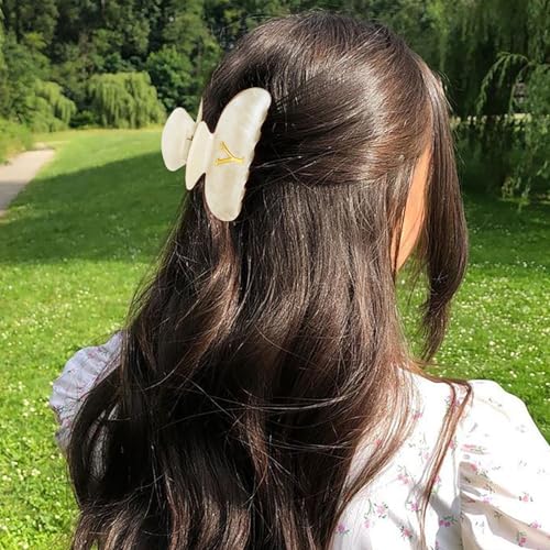 Image of LILIE&WHITE Acrylic Letter Hair Clips For Women Stylish Y Initial Hair Claw Alphabet Hair Clip Fashion Glitter Monogram Claw Clip Elegant And Durable Hair Accessory Large Hair Clips Y