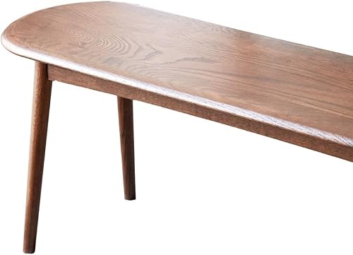 Miniatura 6 de FRITHJILL Banco de comedor de madera, taburete de entrada de estilo simple en nogal