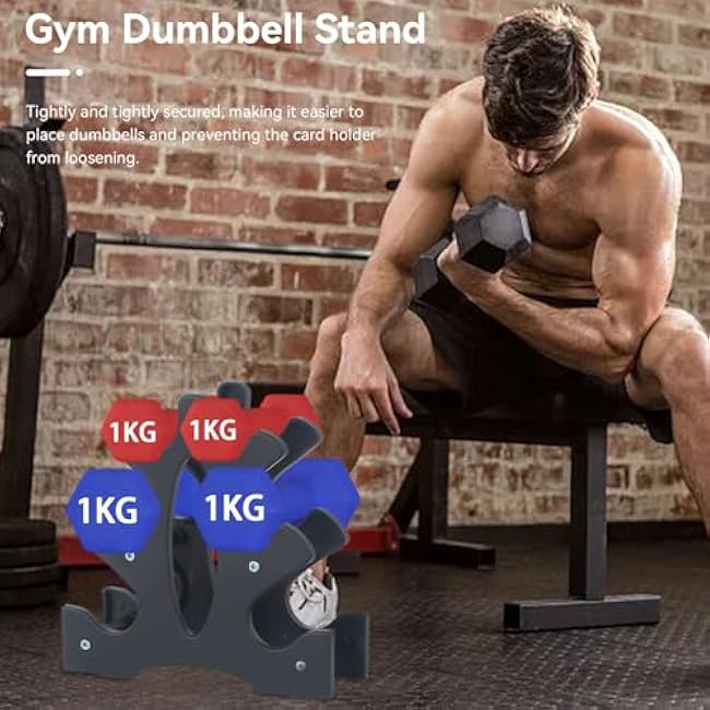 Dumbbell Rack£¨Without Weight£©, 3 Tier 23x22.5x8.5cm Dumbbell Rack PP Triangular Rack Stand Multilevel Weight Holder Storage Accessories for Home Gym Exercise