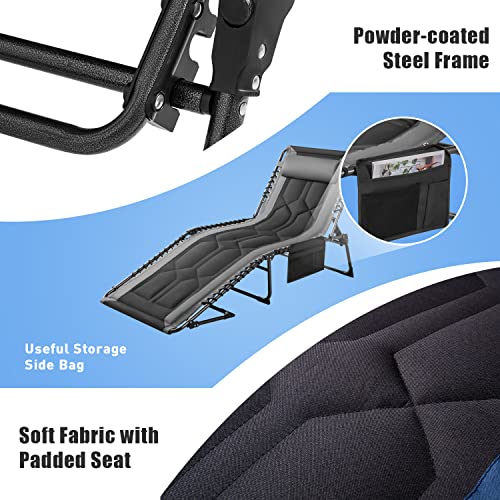 Flamaker ADL22LS0 Folding Chaise Lounge Outdoor Portable Lounge Chairs 4-Position Adjustable Camping Lounge Chair thumb #3
