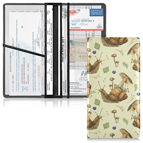 Auto Registration and Insurance Card Holder Leather Glove Box Organize Men Women Wallet Accessories Case for Cards, Essential Document Driver License Aquarell Pattern Illustration Märchen