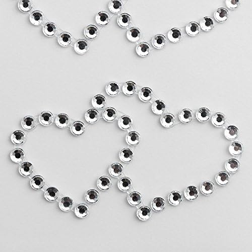 4.5cm Entwined Double Hearts - Self Adhesive Diamante Rhinestone Gem Craft Sticker (4 Pieces)