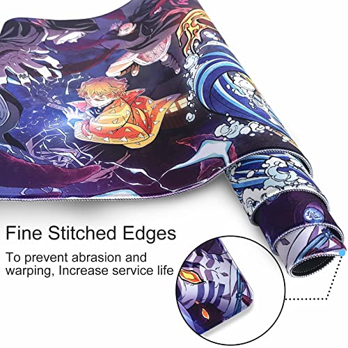 Mouse Pad Compatible With Demon Slayer - Large Gaming Anime Large Mouse Pad For Computer Non Slip Rubber Base | Compatible With Kimetsu No Yaiba 11.8 X 31.5In Home Office Long Mouse Mat #TOP3