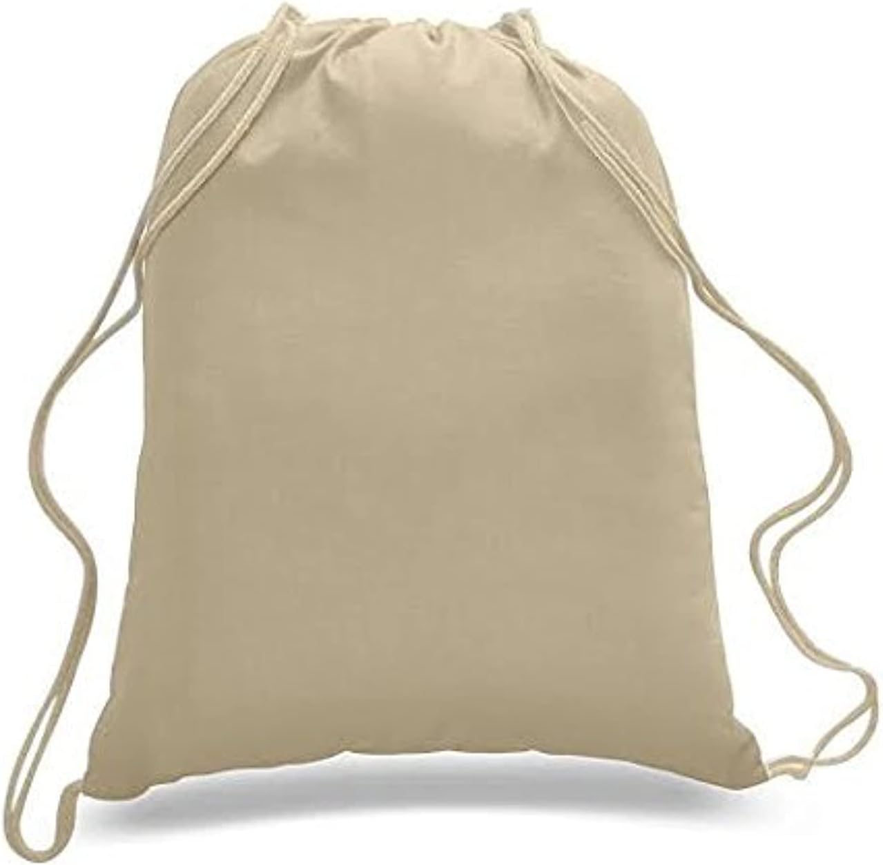 ToteBagFactory 6-Pack Cotton Canvas Drawstring Backpacks: Blank, Plain, Reusable Cloth, 14" W x 18" H