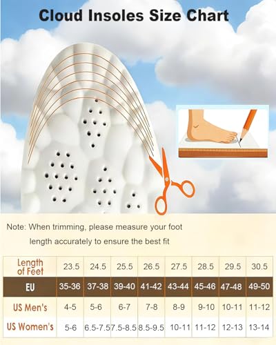 Plantillas 4D Cloud Steppers para Hombre y Mujer, Espuma Memoria Naranja miniatura 5