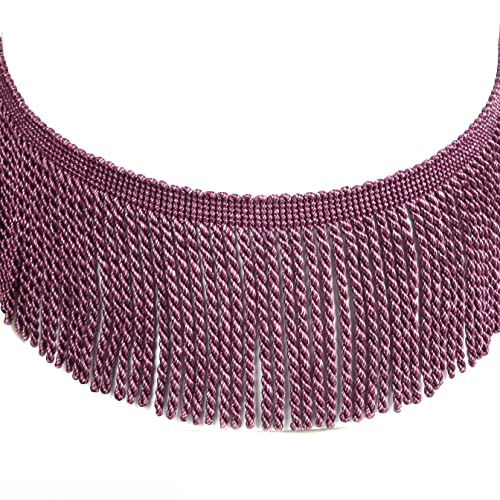 Fenghuangwu 5 Yard Curtain Fringes Bullion Fringe Trim Rayron Fibre Tassel 4inch Wide and Embellishments Curtain Weights Cloth Sofa Fringes for Sewing DIY Decoration-Mix Purple by fenghuangwu - Used condition - US$16.98