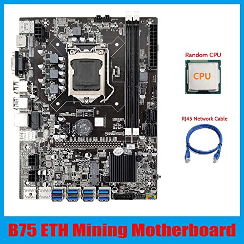 Scalewbin B75 ETH Mining Moderkort med USB & RJ45 Adapter