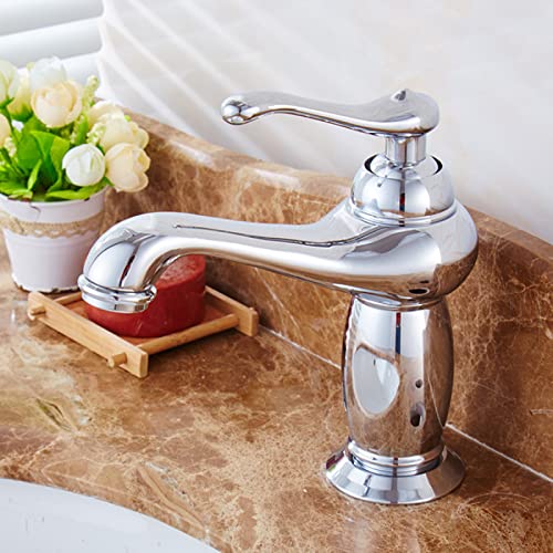Grifo de baño de latón antiguo antocorrosión que elimina goteras en lavabos vintage dorados