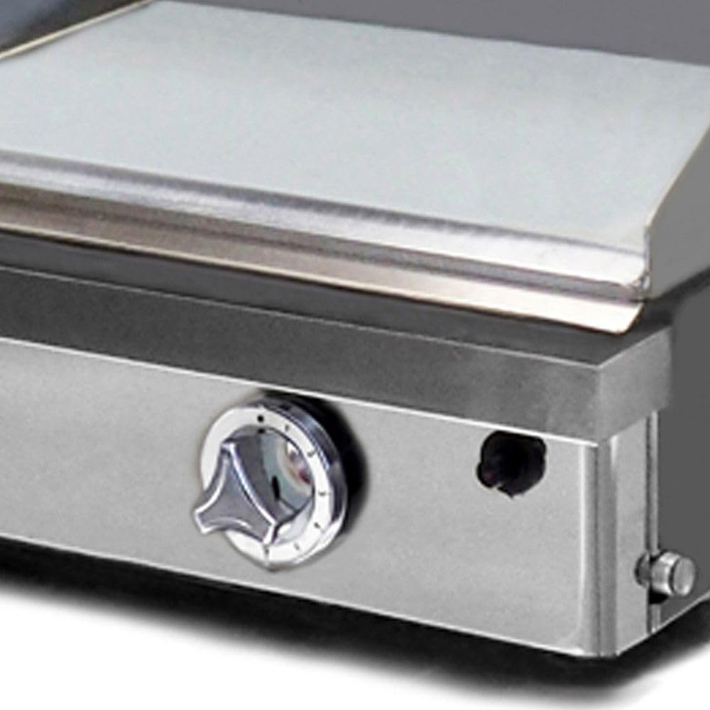 MBH - Plancha à gaz industrielle trois zones 400 x 400 mm en chrome dur pour hôtellerie Fry Top pour cuisine professionnelle pour bar et restaurant
